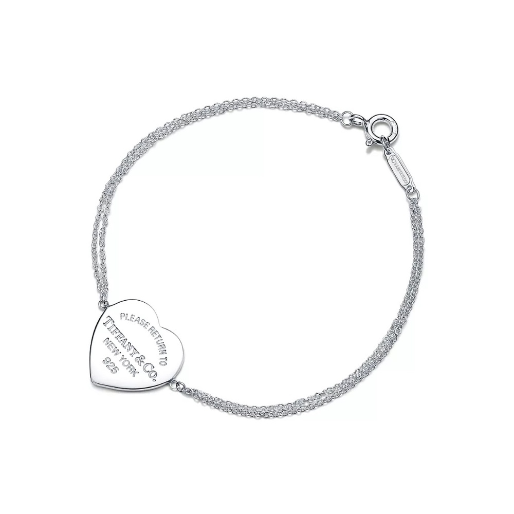 Heart Tag Double Chain Bracelet